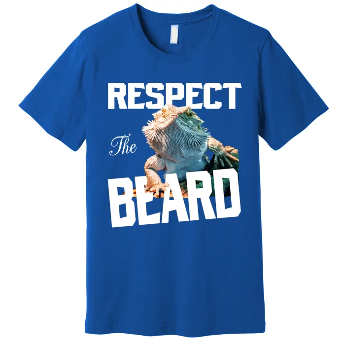 Respect The Beard Reptile Lizard Gift Premium T-Shirt