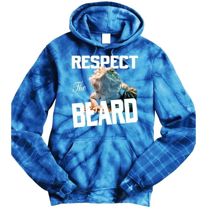 Respect The Beard Reptile Lizard Gift Tie Dye Hoodie