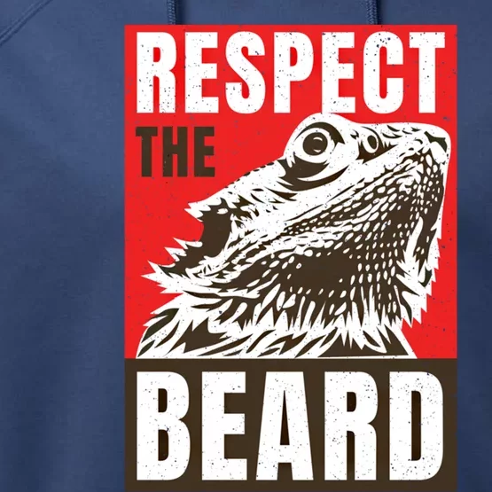 Respect The Bearded Dragon Bearded Dragon Daddy Lizard Cool Gift Performance Fleece Hoodie