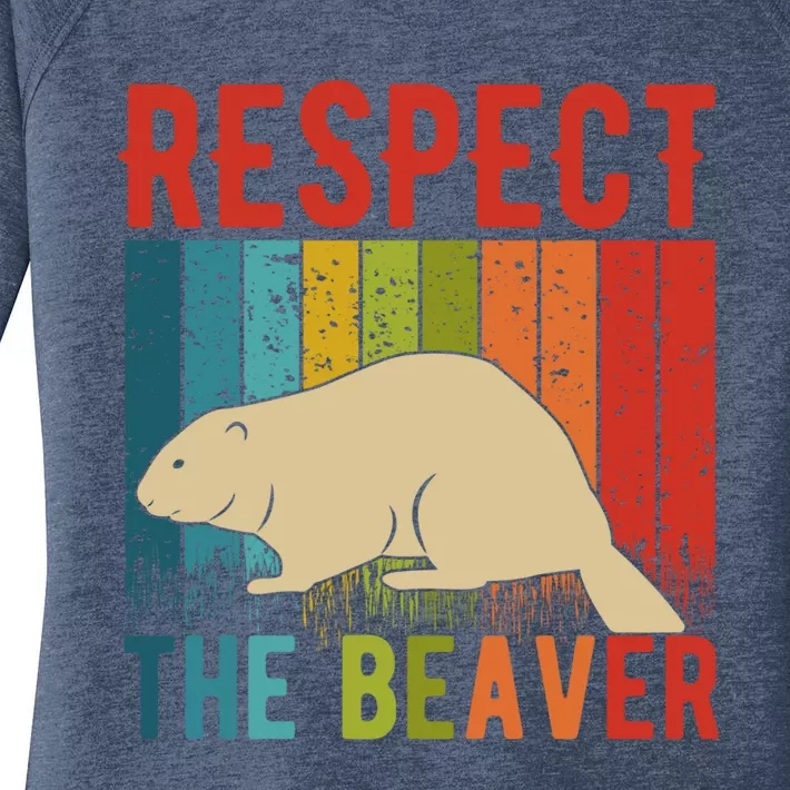 Respect The Beaver For Beaver Lover And Gift Women's Perfect Tri Tunic Long Sleeve Shirt