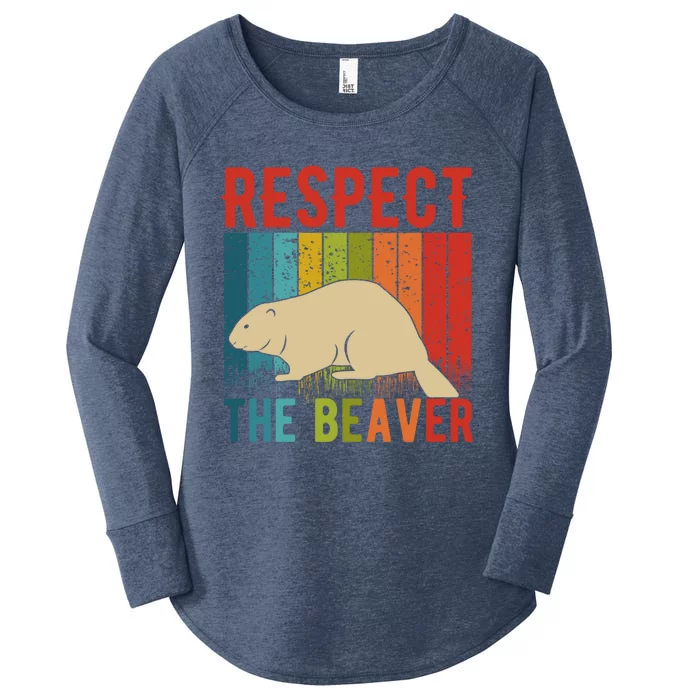 Respect The Beaver For Beaver Lover And Gift Women's Perfect Tri Tunic Long Sleeve Shirt