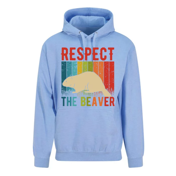 Respect The Beaver For Beaver Lover And Gift Unisex Surf Hoodie