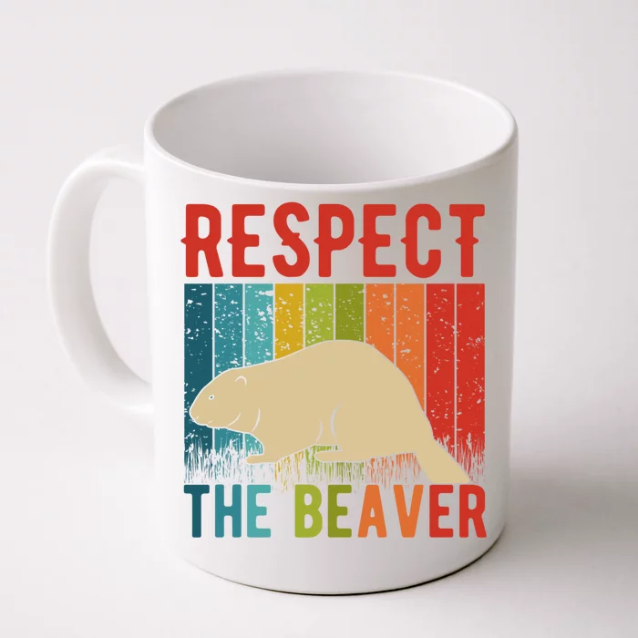 Respect The Beaver For Beaver Lover And Gift Front & Back Coffee Mug