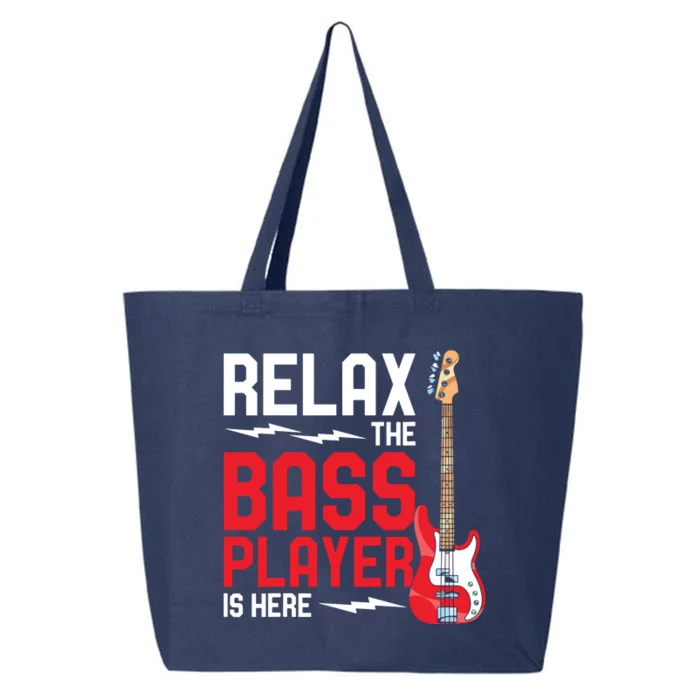 Relax The Bass Player Is Here Funny Music Bassist Guitar 25L Jumbo Tote