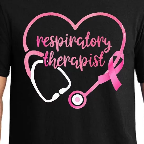 Respiratory Therapist Breast Cancer Awareness Pink Ribbons Pajama Set