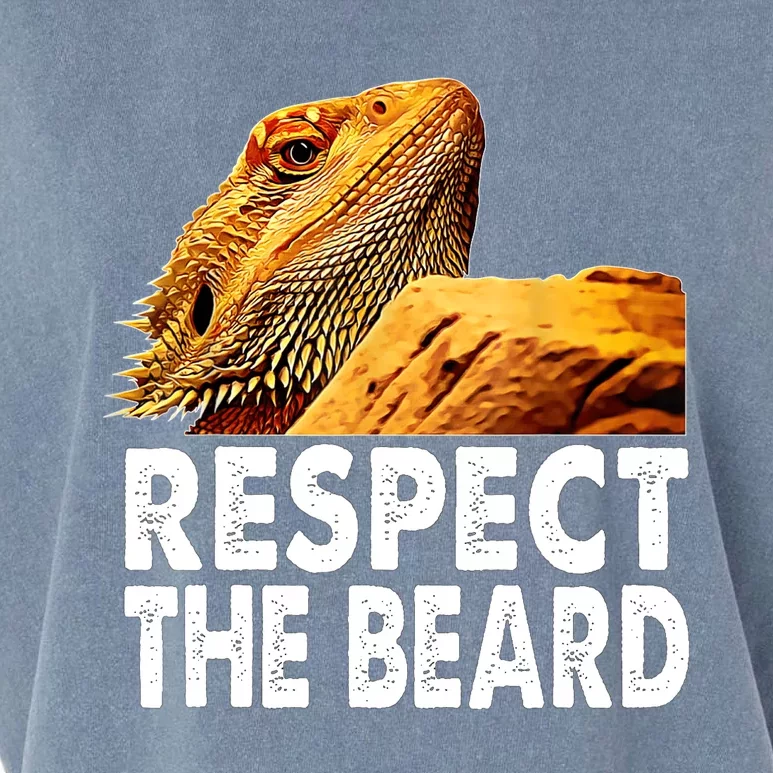 Respect The Beard Funny Bearded Dragon Lizard Owner Son Garment-Dyed Women's Muscle Tee