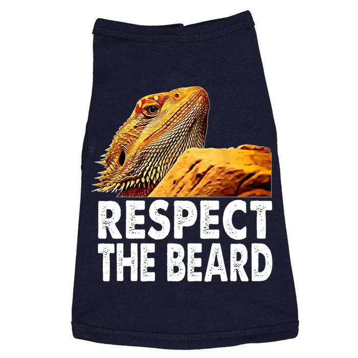 Respect The Beard Funny Bearded Dragon Lizard Owner Son Doggie Tank