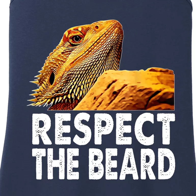 Respect The Beard Funny Bearded Dragon Lizard Owner Son Ladies Essential Tank