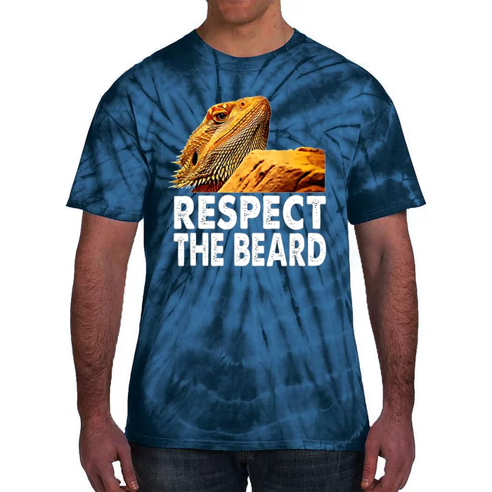 Respect The Beard Funny Bearded Dragon Lizard Owner Son Tie-Dye T-Shirt