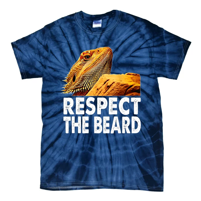 Respect The Beard Funny Bearded Dragon Lizard Owner Son Tie-Dye T-Shirt