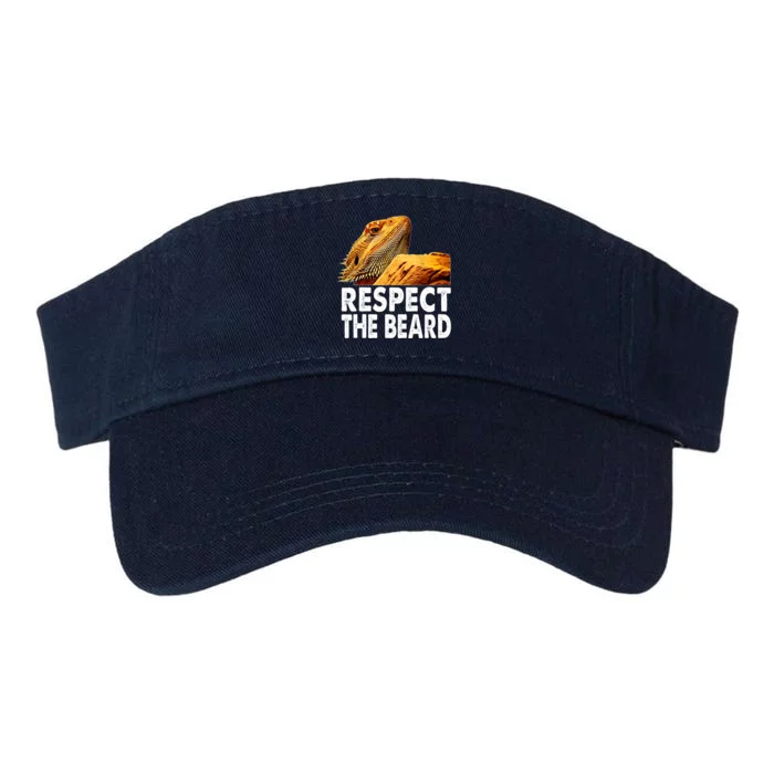 Respect The Beard Funny Bearded Dragon Lizard Owner Son Valucap Bio-Washed Visor