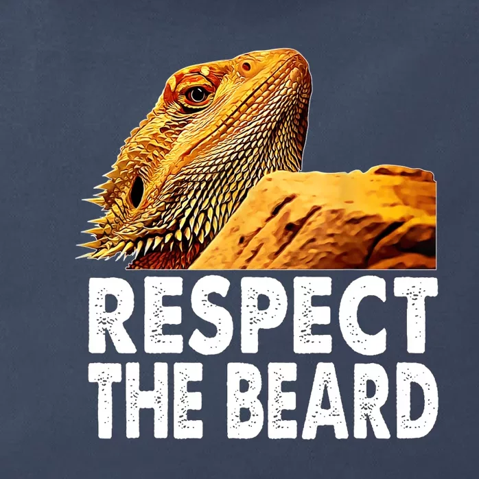 Respect The Beard Funny Bearded Dragon Lizard Owner Son Zip Tote Bag