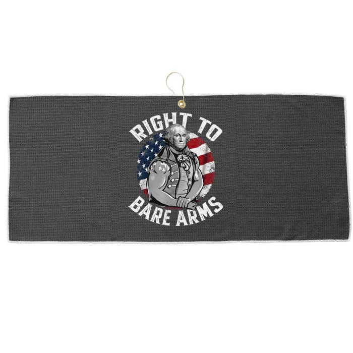 Right To Bare Arms 4th Of July Funny Gym George Washington Large Microfiber Waffle Golf Towel