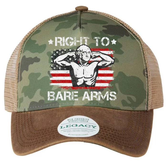 Right To Bare Arms 4th Of July Funny Gym George Washington Legacy Tie Dye Trucker Hat