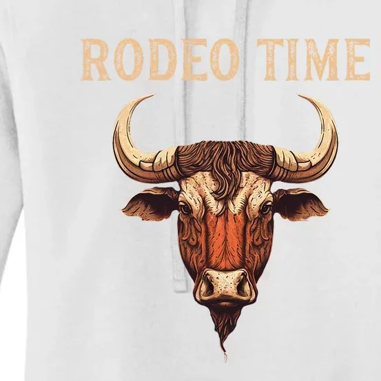 Rodeo Time Bull Riding Cowboy Bull Rider Women's Pullover Hoodie