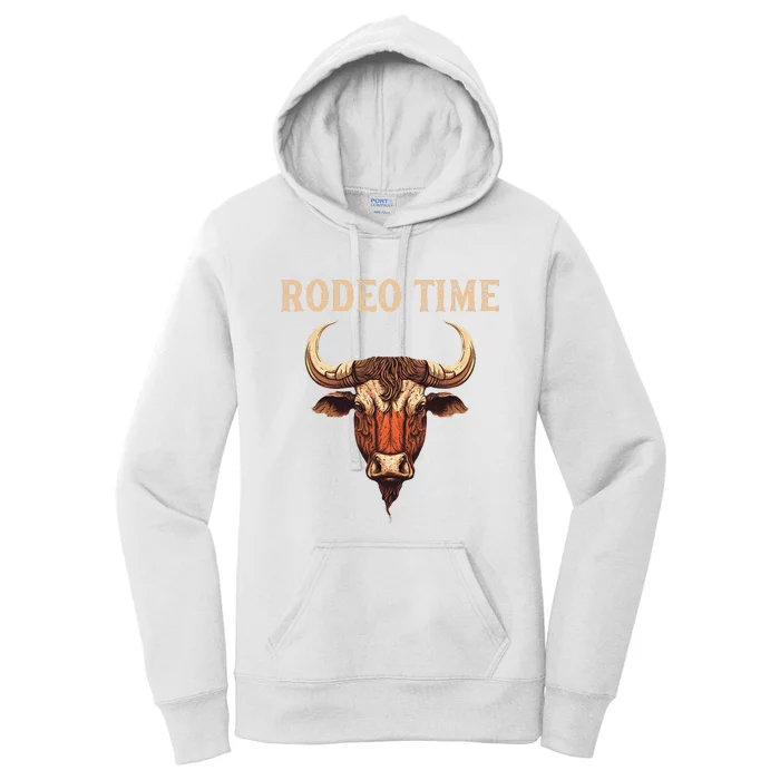 Rodeo Time Bull Riding Cowboy Bull Rider Women's Pullover Hoodie