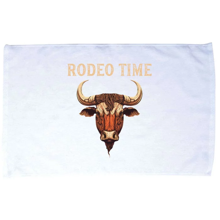 Rodeo Time Bull Riding Cowboy Bull Rider Microfiber Hand Towel