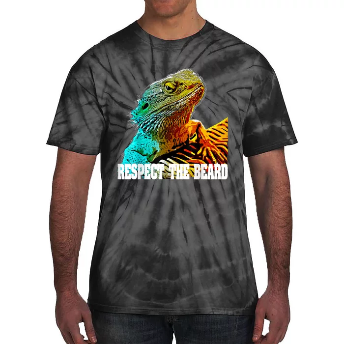 Respect The Beard Funny Bearded Dragon Tie-Dye T-Shirt