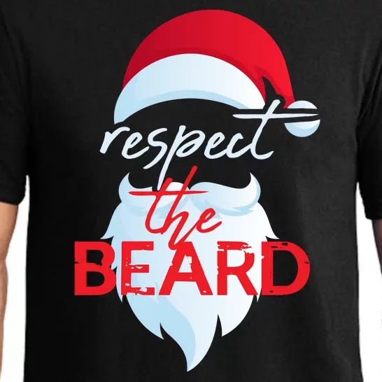 Respect The Beard Santa Claus Funny Christmas Pajama Set