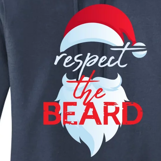 Respect The Beard Santa Claus Funny Christmas Women's Pullover Hoodie