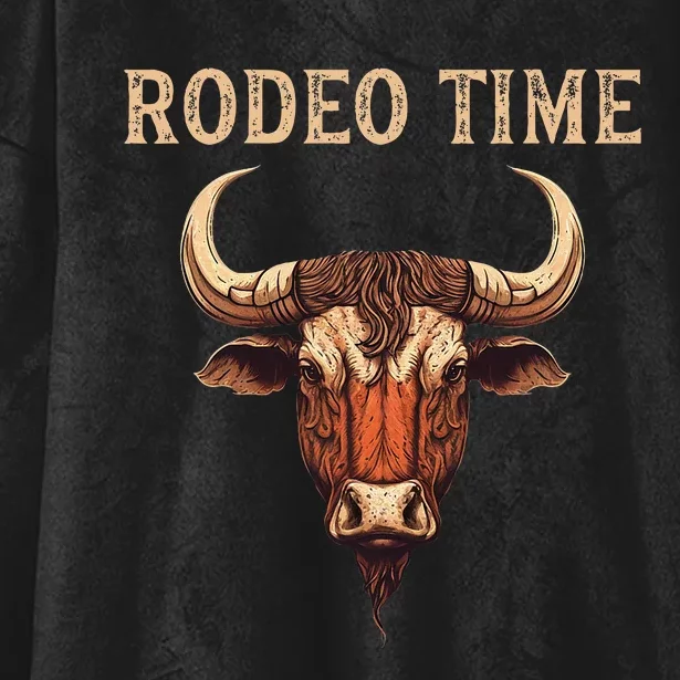 Rodeo Time Bull Riding Cowboy Bull Rider Rodeo Time Hooded Wearable Blanket