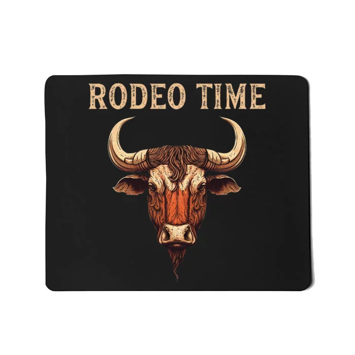 Rodeo Time Bull Riding Cowboy Bull Rider Rodeo Time Mousepad