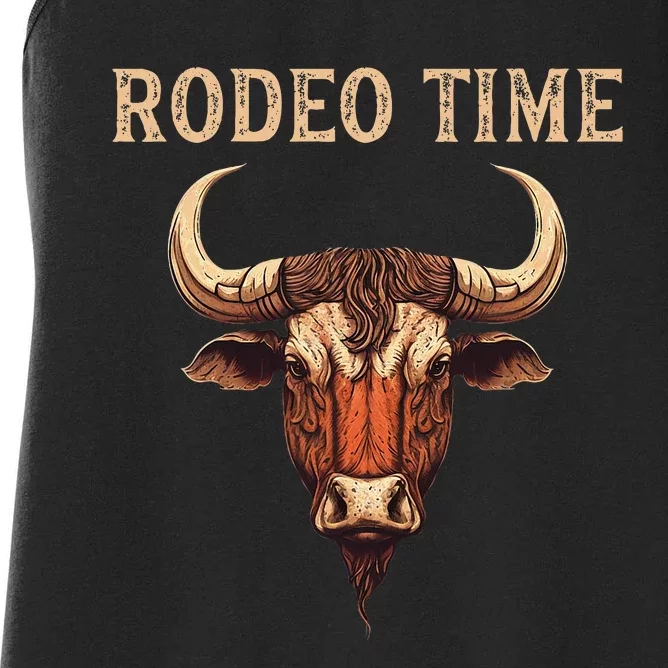 Rodeo Time Bull Riding Cowboy Bull Rider Rodeo Time Women's Racerback Tank