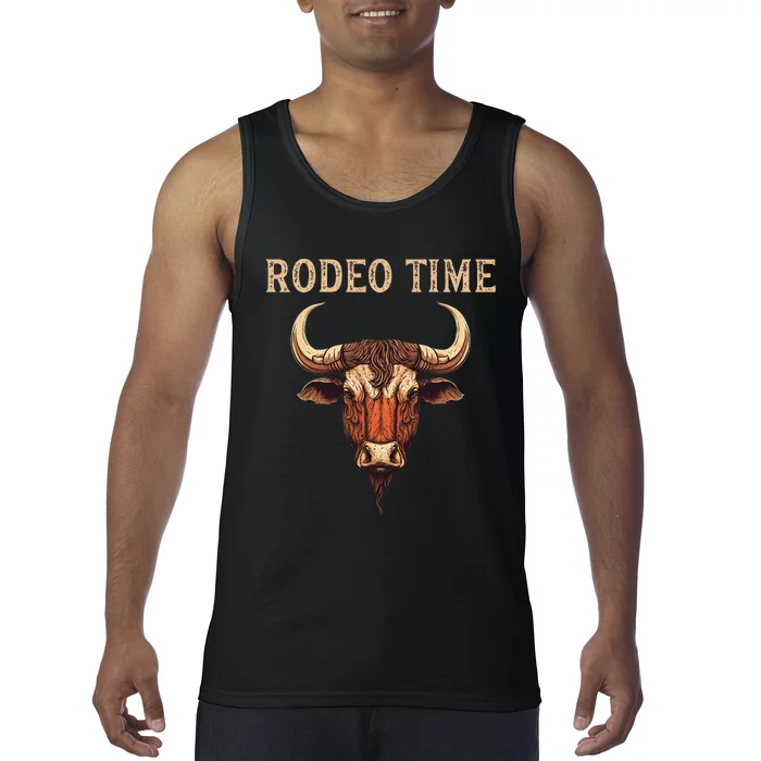 Rodeo Time Bull Riding Cowboy Bull Rider Rodeo Time Tank Top