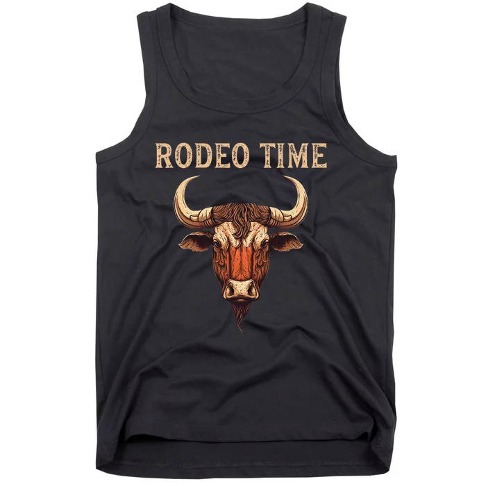 Rodeo Time Bull Riding Cowboy Bull Rider Rodeo Time Tank Top