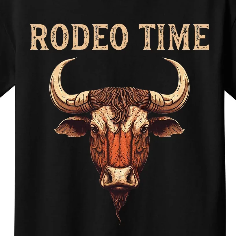 Rodeo Time Bull Riding Cowboy Bull Rider Rodeo Time Kids T-Shirt