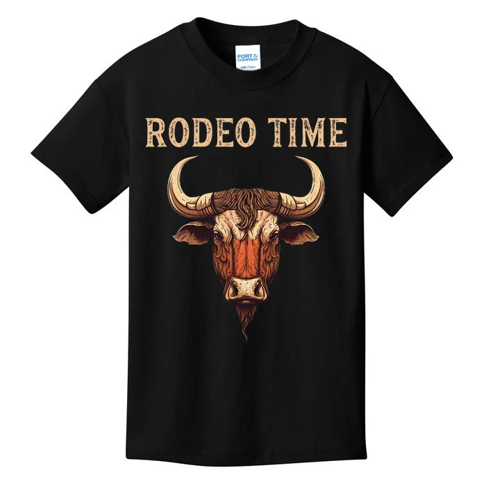 Rodeo Time Bull Riding Cowboy Bull Rider Rodeo Time Kids T-Shirt