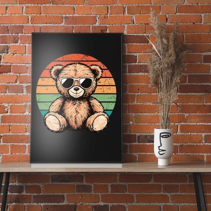 Retro Teddy Bear Casual Cute Poster