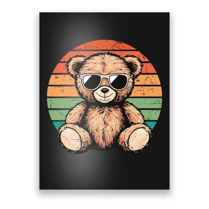 Retro Teddy Bear Casual Cute Poster