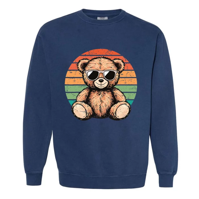 Retro Teddy Bear Casual Cute Garment-Dyed Sweatshirt