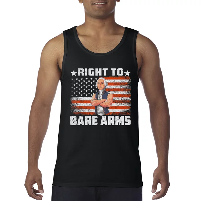 Right To Bare Arms Retro 4th Of July Funny Gym Tank Top