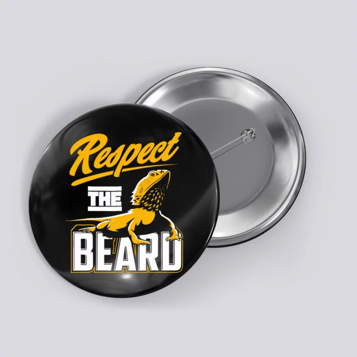 Respect The Beard Pogona & Bearded Dragon Button