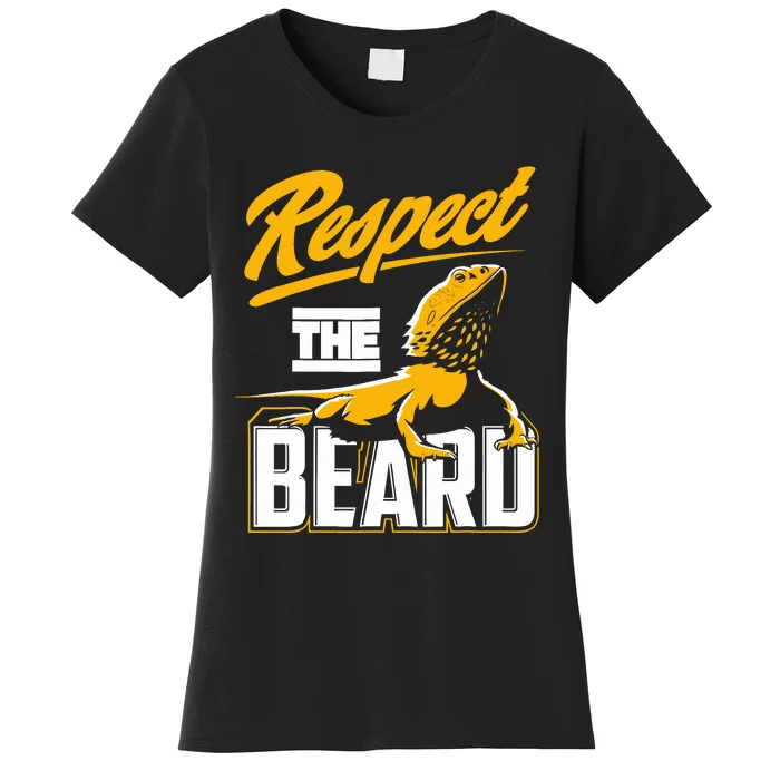 Respect The Beard Pogona & Bearded Dragon Women's T-Shirt