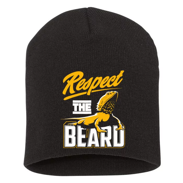 Respect The Beard Pogona & Bearded Dragon Short Acrylic Beanie