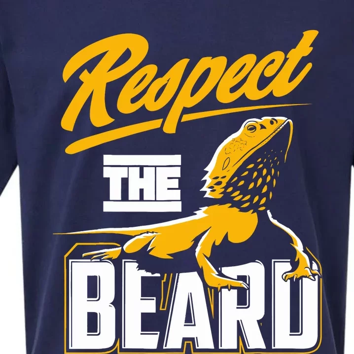 Respect The Beard Pogona & Bearded Dragon Sueded Cloud Jersey T-Shirt