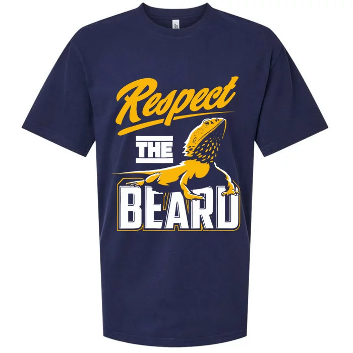 Respect The Beard Pogona & Bearded Dragon Sueded Cloud Jersey T-Shirt