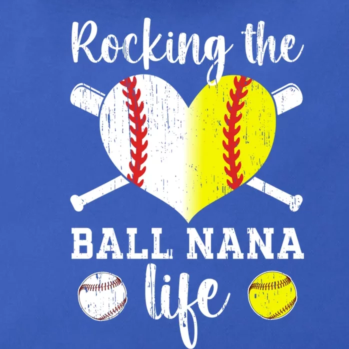 Rocking The Ball Nana Life Softball Baseball Nana Grandma Gift Zip Tote Bag