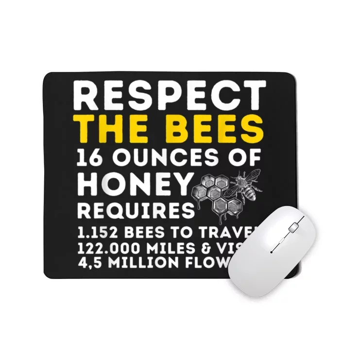 Respect The Bees Bee Lover Beekeeping & Beekeeper Mousepad