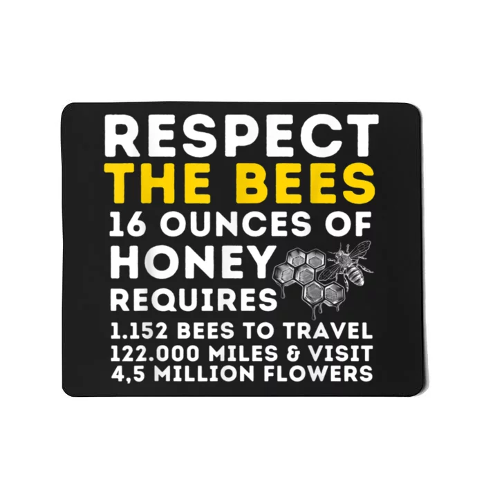 Respect The Bees Bee Lover Beekeeping & Beekeeper Mousepad