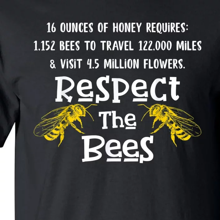 Respect The Bees Bumblebee Honeybee Bee Keeping Bee Keepers Tall T-Shirt