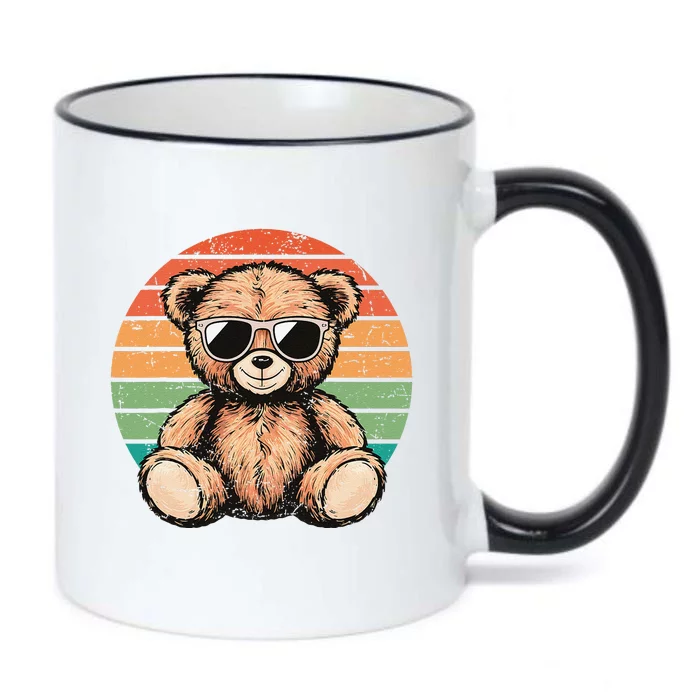 Retro Teddy Bear Casual Cute Funny Graphic Black Color Changing Mug