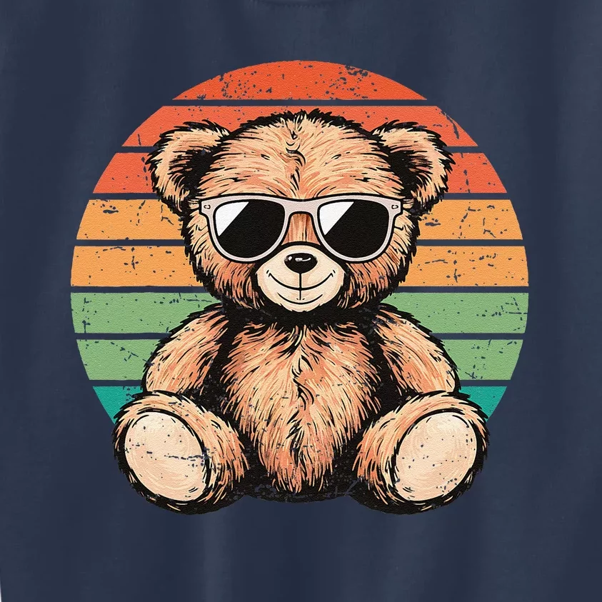 Retro Teddy Bear Casual Cute Funny Graphic Kids Sweatshirt