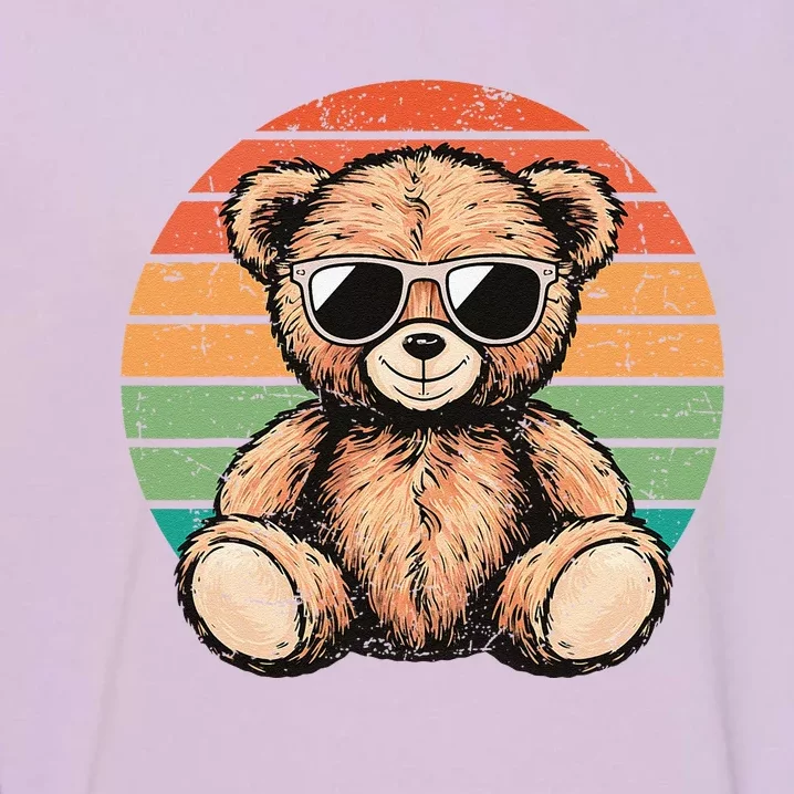 Retro Teddy Bear Casual Cute Funny Graphic Garment-Dyed Sweatshirt