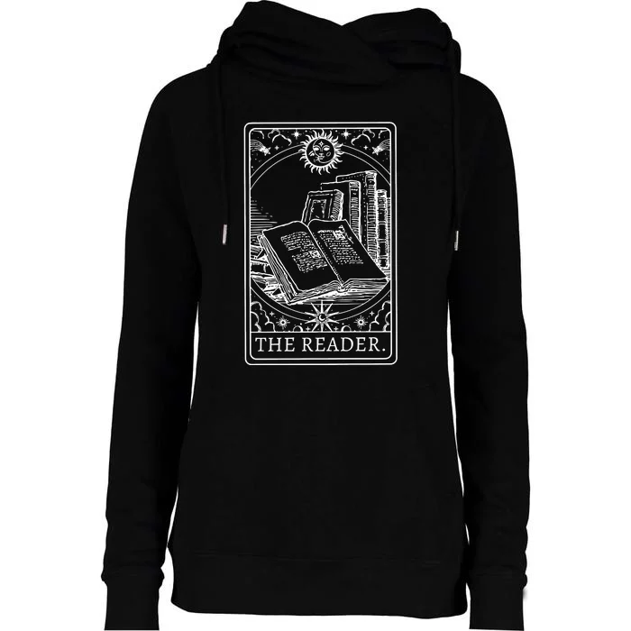 Reader Tarot Bookish Womens Funnel Neck Pullover Hood