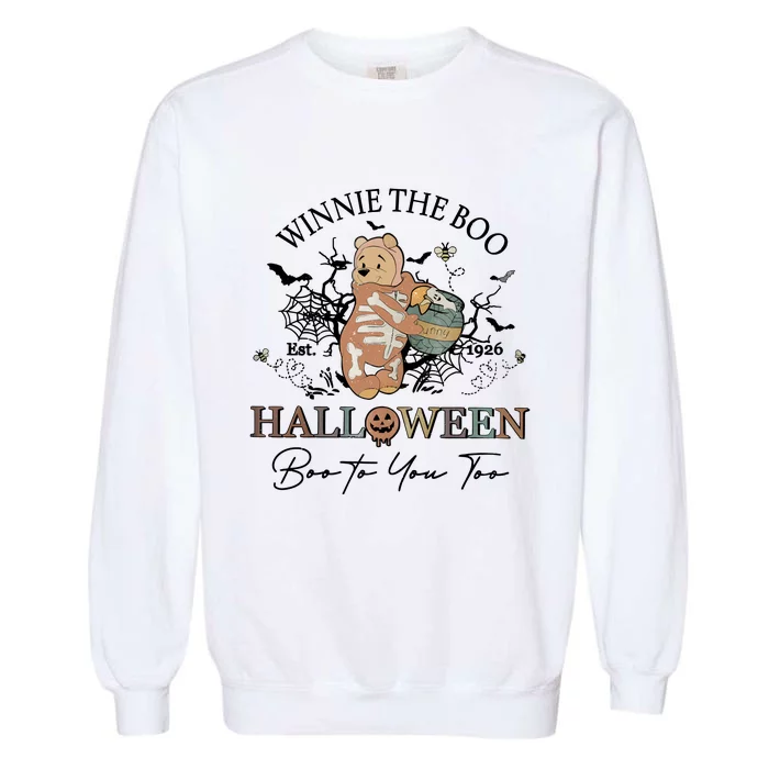 Retro The Boo Halloween Boo To You Too Garment-Dyed Sweatshirt