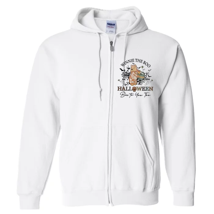 Retro The Boo Halloween Boo To You Too Full Zip Hoodie